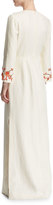 Thumbnail for your product : Tory Burch Embroidered Long-Sleeve Linen Gown, Ivory