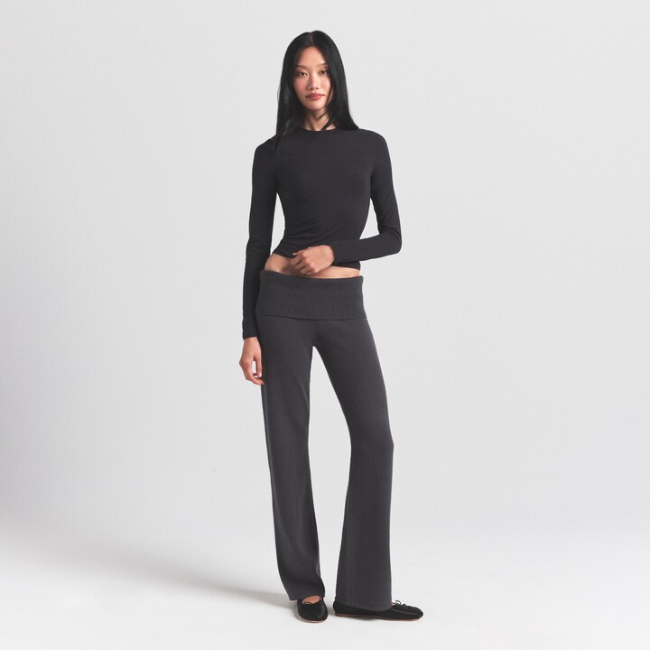 SKIMS Sweater Knits Foldover Pants | Ash