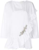 Christopher Kane crystal frill cotton top