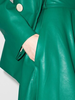 ANOUKI Pleated Faux-Leather Midi Skirt
