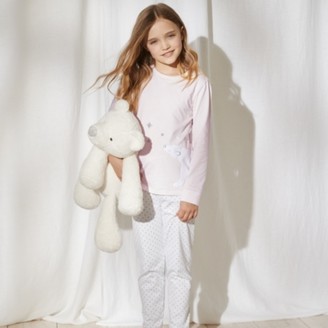 The White Company Polar Bear Side-Wrap Pyjamas (1-12yrs), Pink, 1-1 1/2yrs