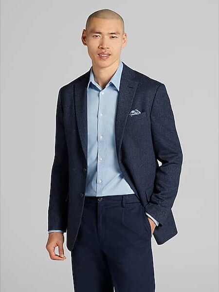 Wilke-Rodriguez Men's Modern Fit Herringbone Jacket Brown Herringbone