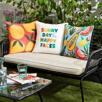 Dunelm Elements Pack of 3 Outdoor Cushion Covers Orange/White/Green -  ShopStyle