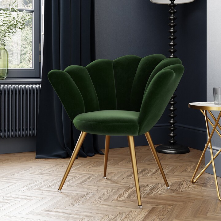 Dunelm Vivian Velvet Chair Vivian Bottle Green ShopStyle Armchairs