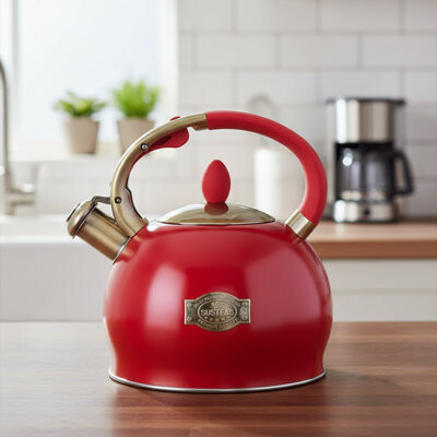 NINGNOJINCHAI Black 2.64 Qt Stovetop Whistling Kettle Food-Grade Stainless Steel Heat-Resistant Ergonomic Handle With Silicone Glove