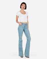 Thumbnail for your product : Express Mid Rise Denim Perfect Lift Light Wash Bell Flare Jeans
