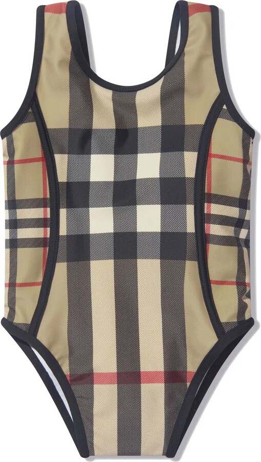 Burberry Children Contrast Check swimsuit