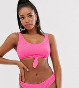 Thumbnail for your product : Peek & Beau Fuller Bust Exclusive scrunch bikini top in pink D - F Cup