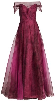 Rene Ruiz Collection Organza Off-The-Shoulder Gown