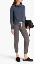Thumbnail for your product : Monrow Cropped mélange waffle-knit track pants