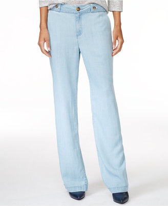 Maison Jules Chambray Wide-Leg Pants, Only at Macy's