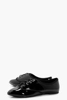 Thumbnail for your product : boohoo Faye Patent Lace Up Brogue
