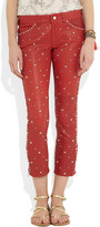 Thumbnail for your product : Isabel Marant Duncan cropped embellished stretch-leather skinny pants
