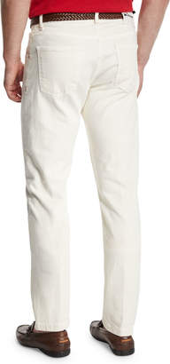 Kiton Tennis Court Five-Pocket Twill Pants, White