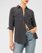 Thumbnail for your product : Equipment Dot-Print Button-Front Silk Slim Signature Shirt