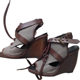 Thumbnail for your product : Pierre Hardy Brown Cloth Sandals