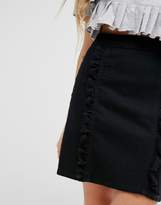 Thumbnail for your product : Reclaimed Vintage Inspired Denim Mini Skirt With Frill Detail Co-Ord