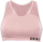 Thumbnail for your product : DKNY Jersey-paneled Printed Mesh Sports Bra