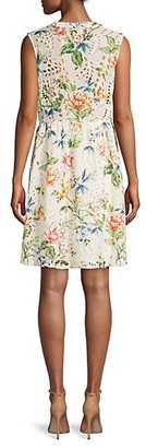 Johnny Was Caprice Floral Lace-Up Mini Dress