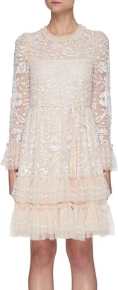 Needle & Thread 'Celia' sequin embellished ruffle mini dress