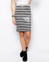 Thumbnail for your product : Baum und Pferdgarten Sachi Pencil Skirt in Stripe Sequin