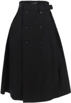 Pleated A-Line Midi Skirt 
