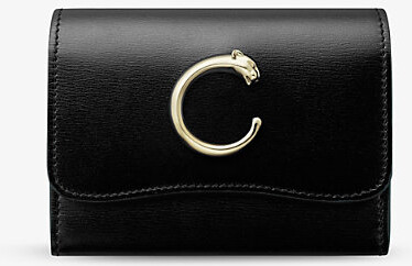 Cartier Womens Black Panthère De Mini Leather Wallet 1 Size