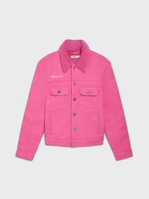 Pangaia Hemp Denim Sherpa Jacket — flamingo pink L