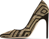 Thumbnail for your product : Brian Atwood Black & Gold Suede Perforated Alis Pump