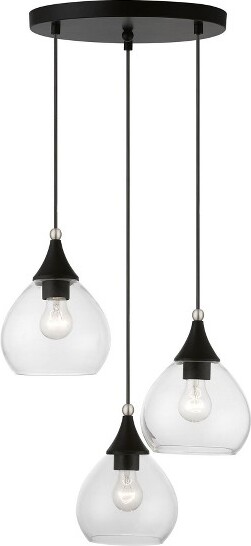 Livex Lighting LivexLightingCatania3-LightPendantinBlack/BrushedNickel
