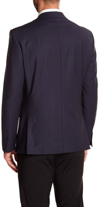 Calvin Klein Solid Navy Wool Suit Suit Separate Jacket