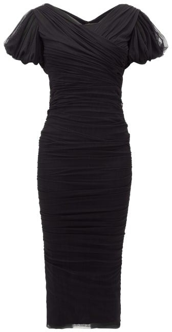 dolce and gabbana black tulle dress