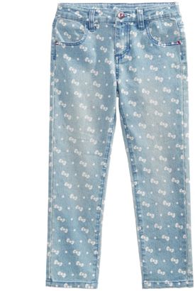 Hello Kitty Bow-Print Denim Pants, Little Girls (4-6X)