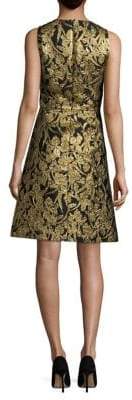 Michael Kors Metallic Floral Wool Dress