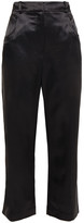 Thumbnail for your product : ALEXACHUNG Cropped Satin Straight-leg Pants