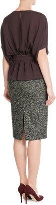 Michael Kors Virgin Wool and Lama Fur Skirt