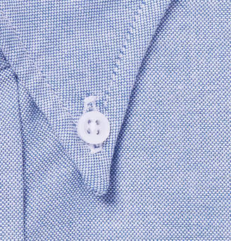 Drakes Blue Button-Down Collar Cotton Oxford Shirt - Men - Blue