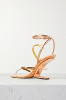 Thumbnail for your product : Fendi First Metallic Leather Sandals - Gold