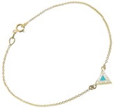 Thumbnail for your product : Jennifer Meyer Diamond Turquoise Inlay Triangle Bracelet - Yellow Gold