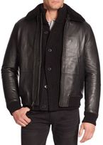 Thumbnail for your product : Michael Kors Shearing-Lined Leather Bomber Jacket