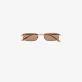 Thumbnail for your product : Linda Farrow brown and gold metallic X Y/Project burg tinted sunglasses