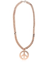 Thumbnail for your product : Moschino Peace Symbol Gold Pleated Long Necklace