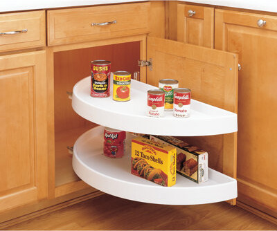 Rev-A-Shelf Polymer Pivot Out Half Moon 2-Shelf Organizer for Blind Corner Cabinets