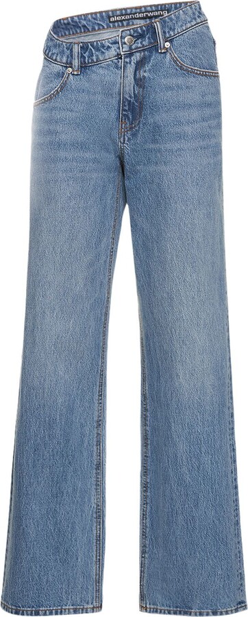 Alexander Wang Asymmetrical waistband slouchy jeans - ShopStyle