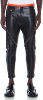 Thumbnail for your product : DSquared 1090 DSQUARED Leather Trouser with Orange Contrast