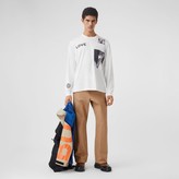 Thumbnail for your product : Burberry ong-seeve Montage Print Cotton Top
