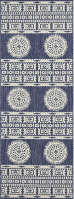 Dakota Fields Sunshine Gchar2022 Blue Indoor/outdoor Rug - , Stain , Ideal For High Traffic Areas Area Versatile Decor Option