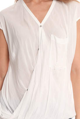 Helmut Lang Lush Voile Draped Angled Top
