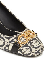 Thumbnail for your product : Ferragamo Garda 55 Leather-trimmed Jacquard Pumps
