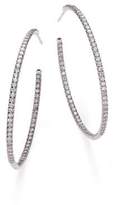 Thumbnail for your product : Roberto Coin Diamond & 18K White Gold Inside-Outside Hoop Earrings/1.75"